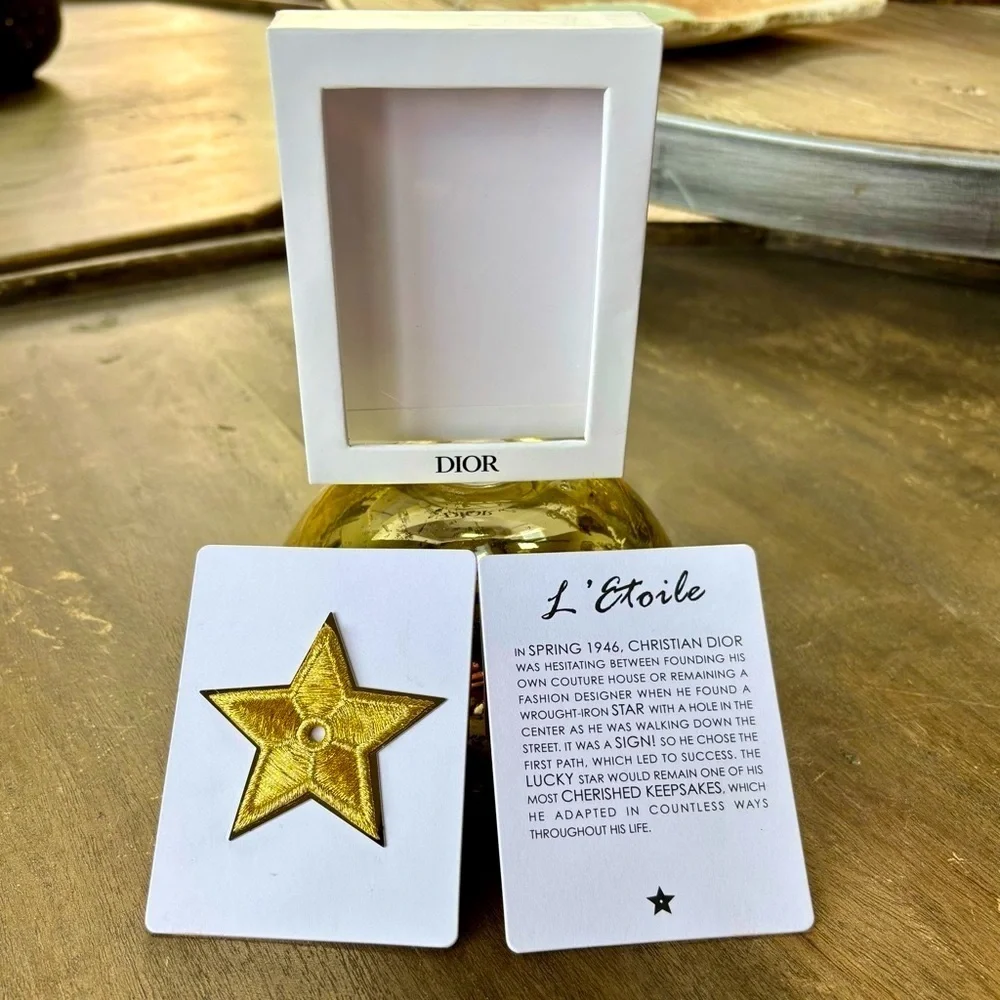 DIOR BEAUTY  Gold Embroidered Dior Star Pin